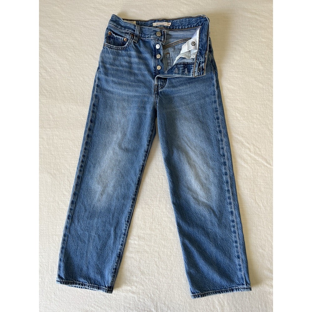 Levi's Ribcage Straight Ankle Jean Women 26 High Rise Button Fly Cropped